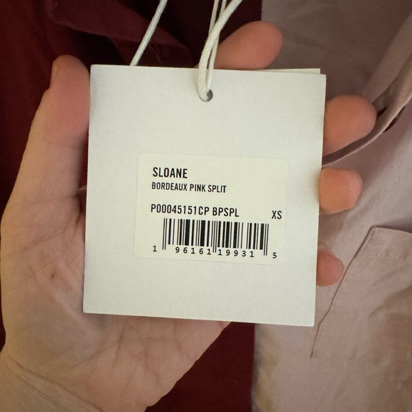NWT Pistola ‘Sloane’ Two-Tone Burgundy and Light Pink shirt. XS - Picture 5 of 5